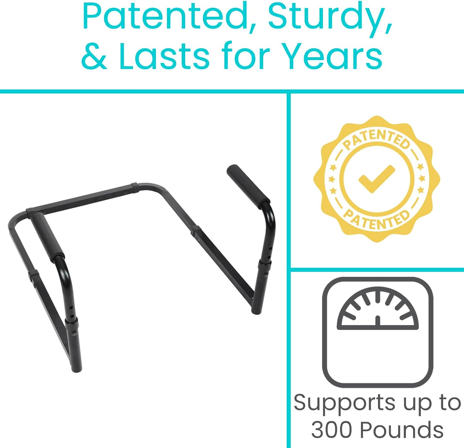 Vive Stand Assist - Mobility Standing Aid Rail for Couch, Chair - Assistance Handle for Patients, Elderly, Seniors and Disabled - Safety Grab Bar for Sitting, Sofa, Home - Adjustable, Portable Device