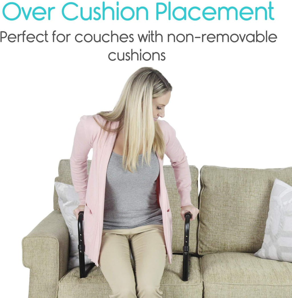 Vive Stand Assist - Mobility Standing Aid Rail for Couch, Chair - Assistance Handle for Patients, Elderly, Seniors and Disabled - Safety Grab Bar for Sitting, Sofa, Home - Adjustable, Portable Device