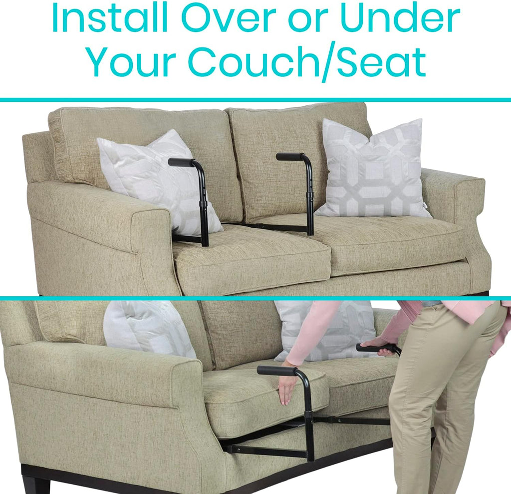 Vive Stand Assist - Mobility Standing Aid Rail for Couch, Chair - Assistance Handle for Patients, Elderly, Seniors and Disabled - Safety Grab Bar for Sitting, Sofa, Home - Adjustable, Portable Device