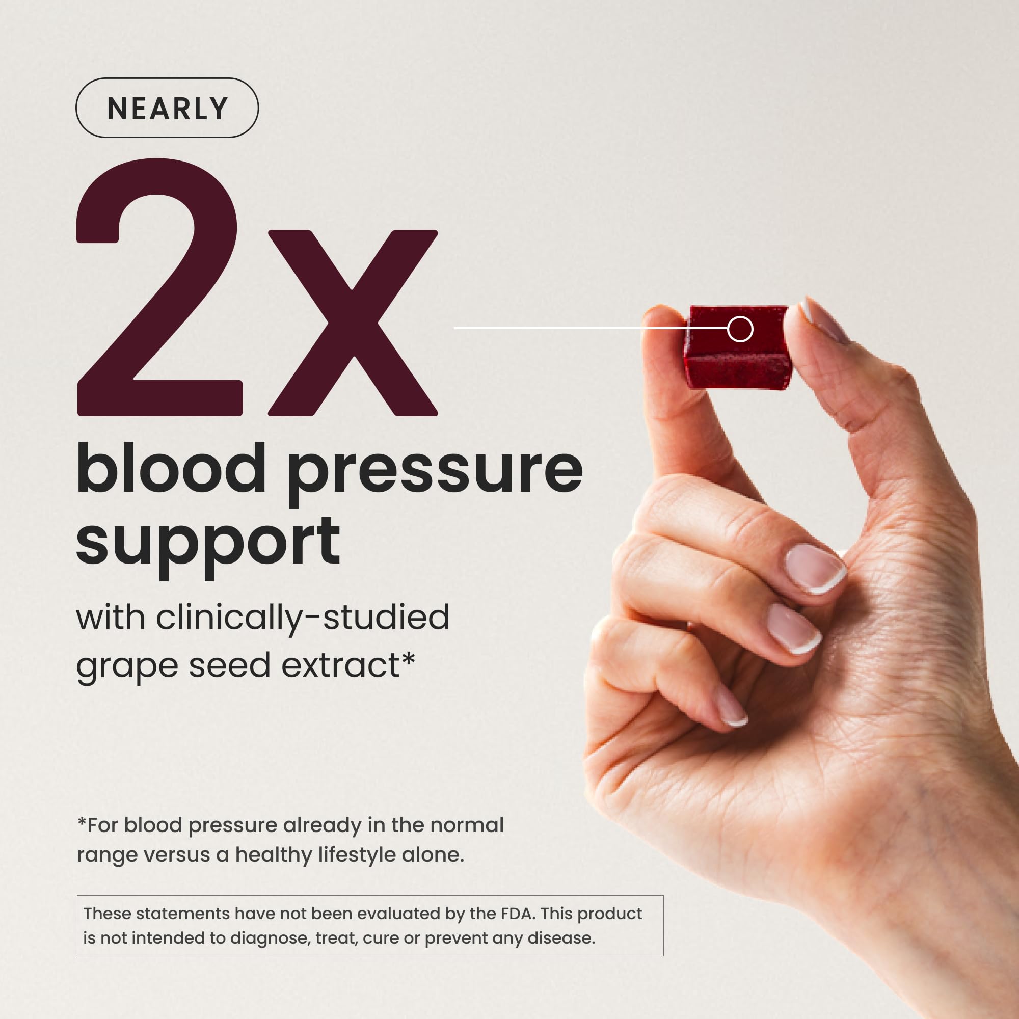 Humann SuperBeets Heart Chews, Nitric Oxide and Blood Pressure Support, Grape Seed Extract & Non-GMO Beet Root Powder Energy Supplement, Pomegranate Berry Flavor, 60 Count