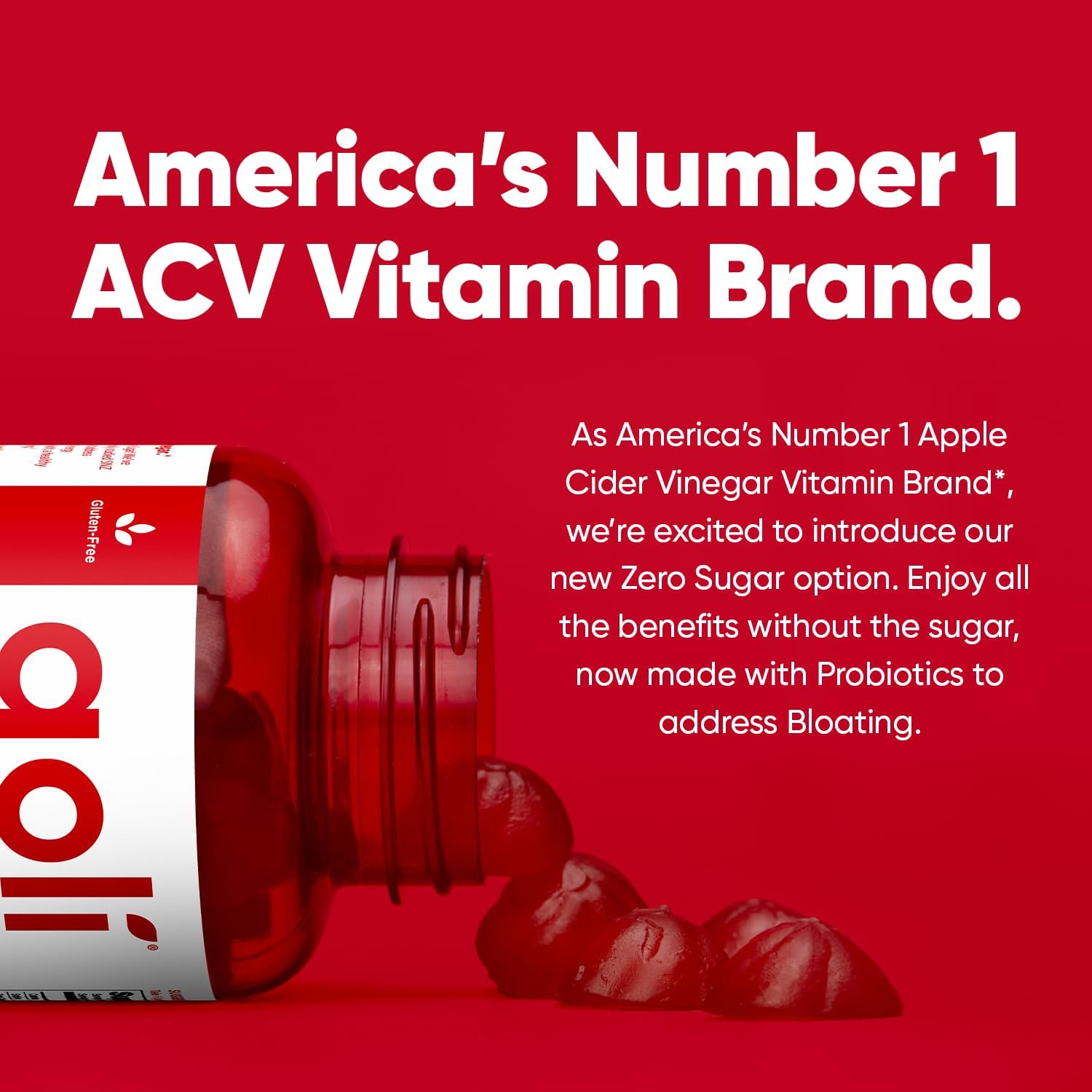 Goli Zero Sugar Apple Cider Vinegar Gummies - ACV with Vitamin B12 and Probiotics - No Sugar Alcohols - Vegan, Keto-Friendly, Gluten-Free