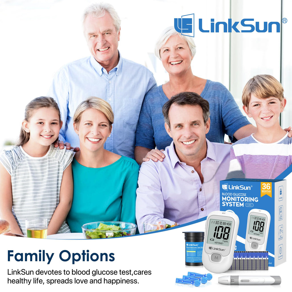 G-425-1 Blood Glucose Monitor Kit, 100 Test Strips &100 Lancets, 1 Control Solution, 1 Blood Sugar Monitor, 1 Lancing Device, Diabetes Testing Kit, No Coding, Large Display, Glucometer for Home Use